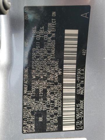 Photo 14 from auction – 2011 TOYOTA SIENNA SPO with VIN 5TDXK3DC7BS075387