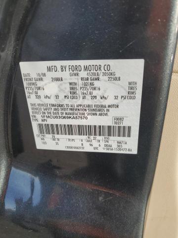 Photo 14 from auction – 2009 FORD ESCAPE XLT with VIN 1FMCU03G69KA57570