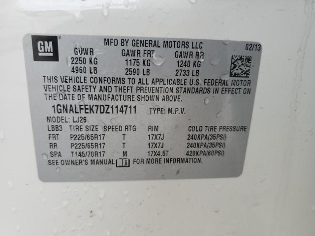 Photo 14 from auction – 2013 CHEVROLET EQUINOX LT with VIN 1GNALFEK7DZ114711