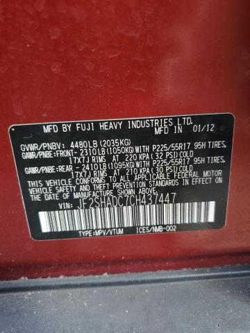 Photo 14 from auction – 2012 SUBARU FORESTER 2 with VIN JF2SHADC7CH437447