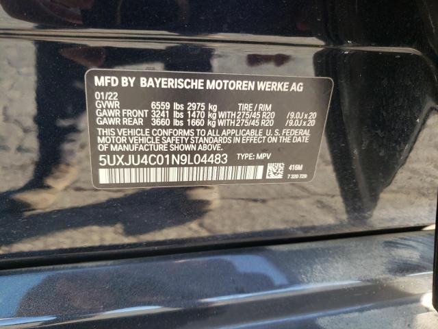 Photo 14 from auction – 2022 BMW X5 with VIN 5UXJU4C01N9L04483