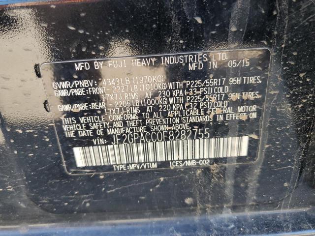 Photo 14 from auction – 2015 SUBARU XV CROSSTR with VIN JF2GPACC0F8282755