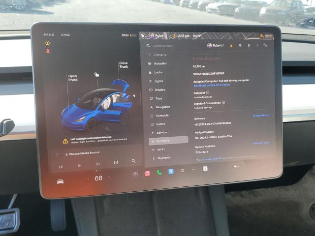 Photo 9 from auction – 2022 TESLA MODEL 3 with VIN 5YJ3E1ECXNF195590