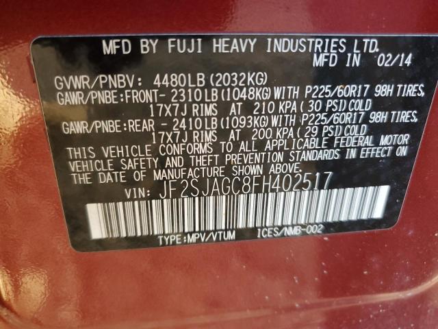 Photo 14 from auction – 2015 SUBARU FORESTER 2 with VIN JF2SJAGC8FH402517