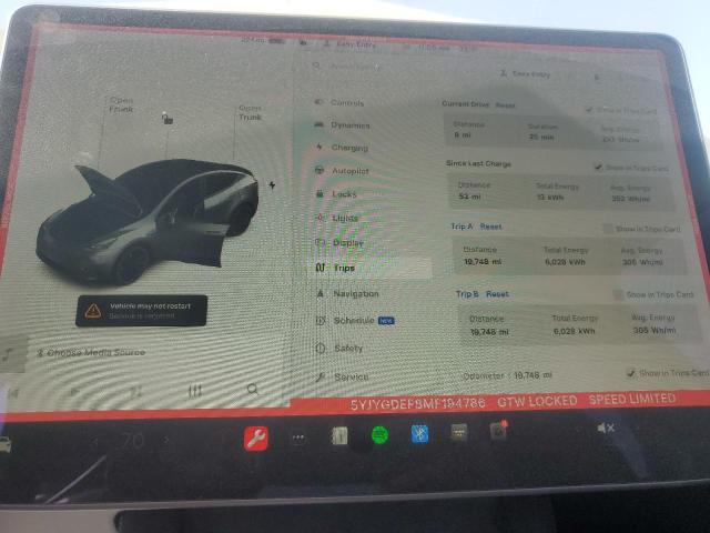 Photo 9 from auction – 2021 TESLA MODEL Y with VIN 5YJYGDEF8MF194786