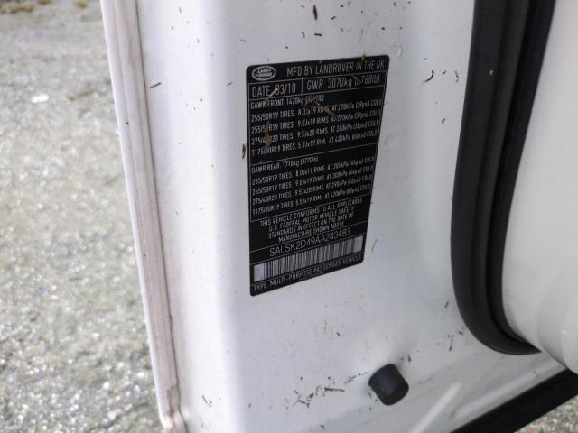 Снимка 14 от търг – 2010 LAND ROVER RANGE ROVE с VIN SALSK2D49AA243483