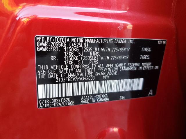 Photo 14 from auction – 2017 TOYOTA RAV4 LE with VIN 2T3ZFREV7HW342003