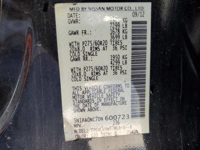 Photo 14 from auction – 2013 NISSAN ARMADA SV with VIN 5N1BA0NC7DN600723