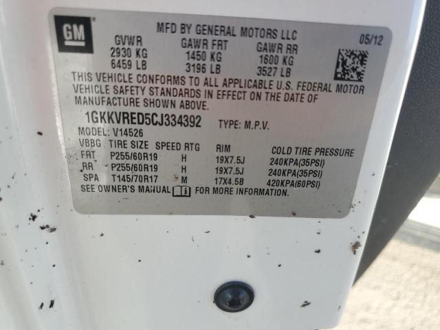 Photo 14 from auction – 2012 GMC ACADIA SLT with VIN 1GKKVRED5CJ334392