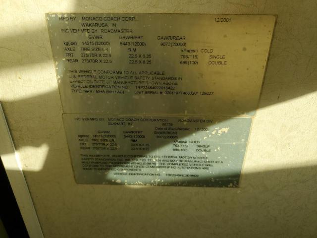 Photo 10 from auction – 2002 ROADMASTER RAIL RAISED RAI with VIN 1RF22464922018422