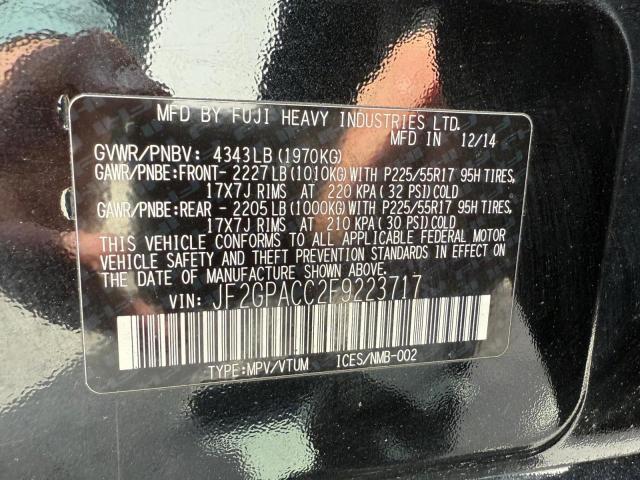 Photo 10 from auction – 2015 SUBARU XV CROSSTR with VIN JF2GPACC2F922371