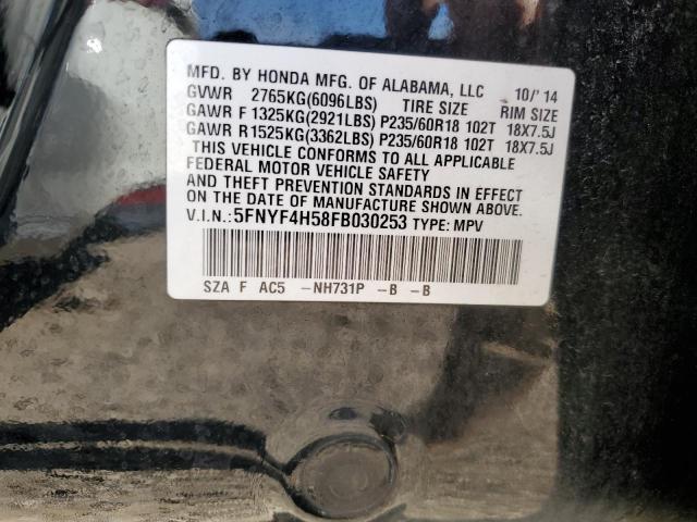 Photo 14 from auction – 2015 HONDA PILOT EXL with VIN 5FNYF4H58FB030253