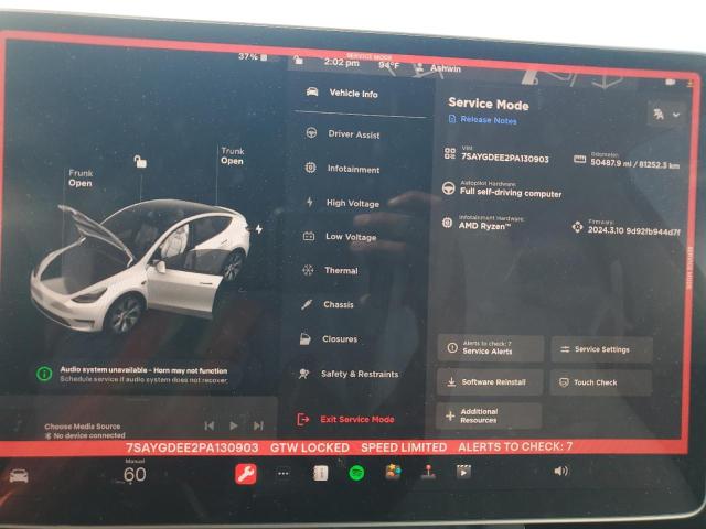 Photo 9 from auction – 2023 TESLA MODEL Y with VIN 7SAYGDEE2PA130903
