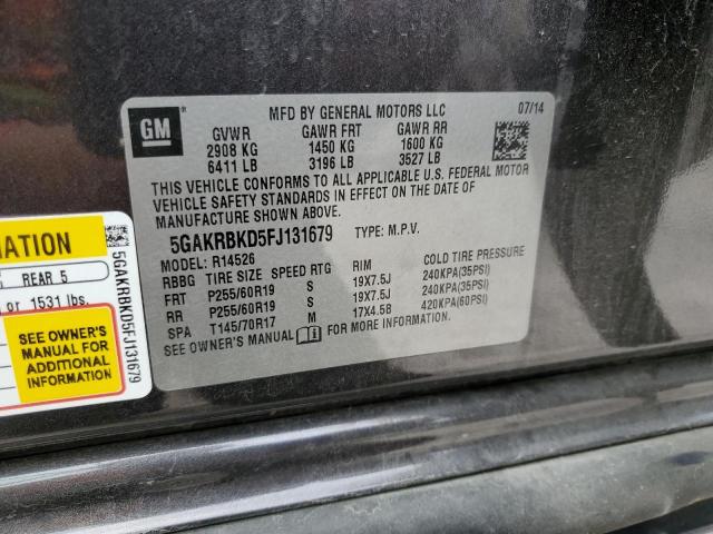 Photo 14 from auction – 2015 BUICK ENCLAVE with VIN 5GAKRBKD5FJ131679