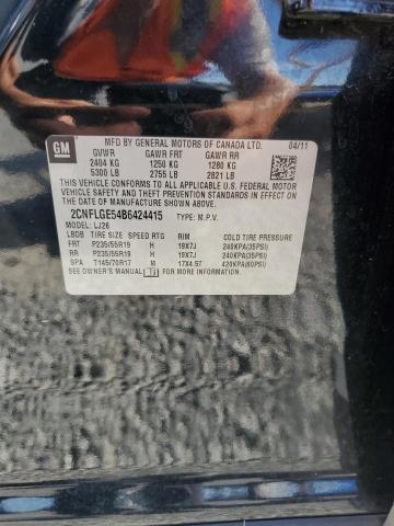 Photo 14 from auction – 2011 CHEVROLET EQUINOX LT with VIN 2CNFLGE54B6424415
