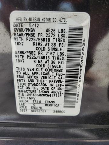 Photo 14 from auction – 2012 NISSAN ROGUE S with VIN JN8AS5MV6CW417548