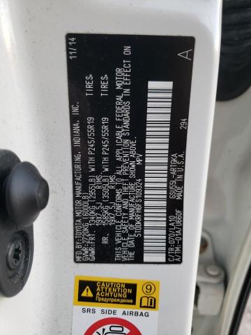 Photo 14 from auction – 2015 TOYOTA HIGHLANDER with VIN 5TDDKRFH6FS109324