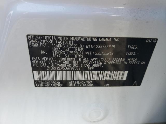 Photo 14 from auction – 2018 TOYOTA RAV4 ADVEN with VIN 2T3RFREV5JW798068