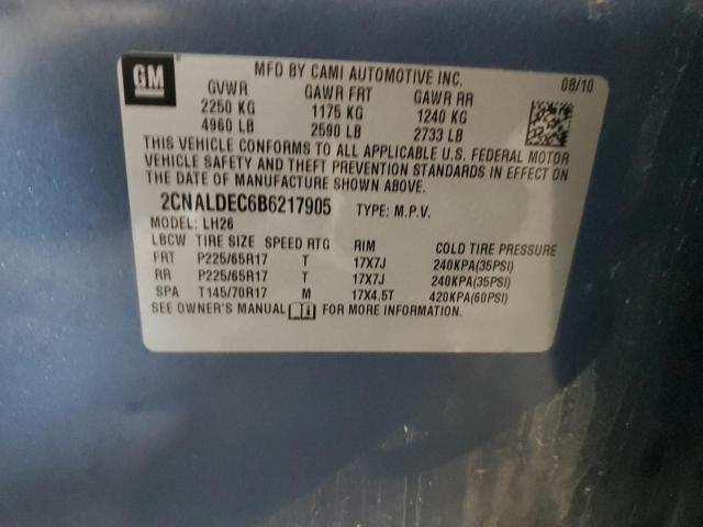 Photo 14 from auction – 2011 CHEVROLET EQUINOX LT with VIN 2CNALDEC6B6217905