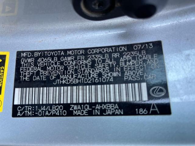 Photo 10 from auction – 2013 LEXUS CT 200 with VIN JTHKD5BH1D2161074