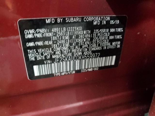 Photo 14 from auction – 2019 SUBARU FORESTER L with VIN JF2SKAUC0KH559972