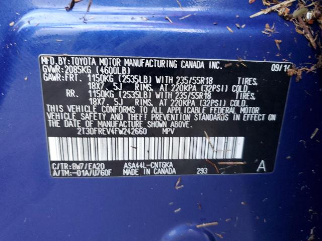 Photo 14 from auction – 2015 TOYOTA RAV4 LIMIT with VIN 2T3DFREV4FW242660