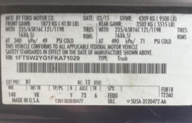 Photo 10 from auction – 2015 FORD TRANSIT T- with VIN 1FTSW2YG1FKA71029