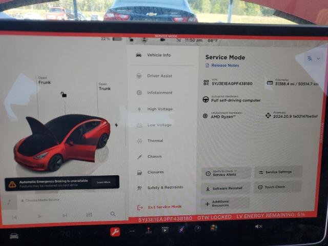 Photo 9 from auction – 2023 TESLA MODEL 3 with VIN 5YJ3E1EA0PF438180