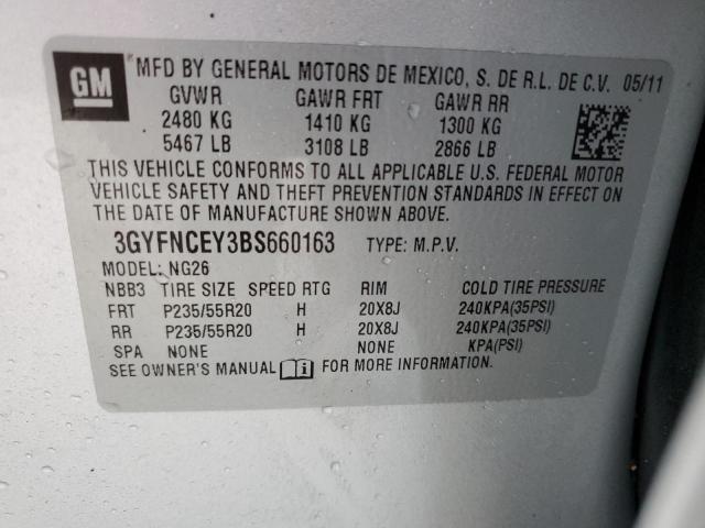 Photo 14 from auction – 2011 CADILLAC SRX PREMIU with VIN 3GYFNCEY3BS660163