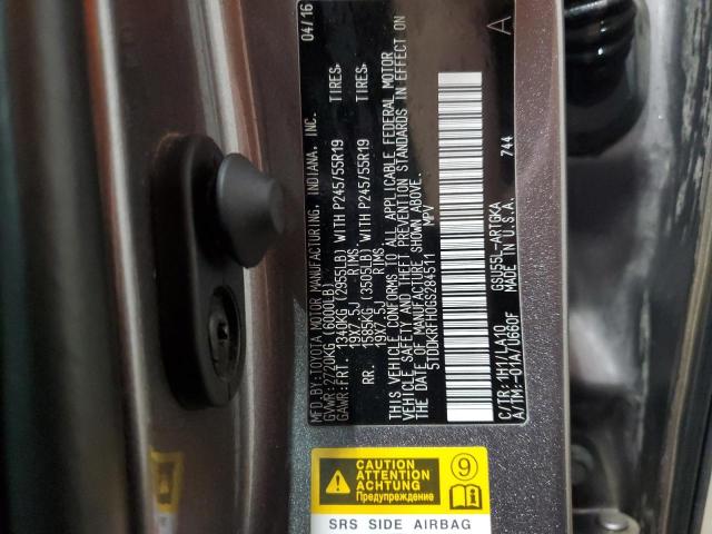 Photo 14 from auction – 2016 TOYOTA HIGHLANDER with VIN 5TDDKRFH0GS284511