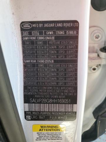 Photo 14 from auction – 2017 LAND ROVER RANGE ROVE with VIN SALVP2BG8HH169051