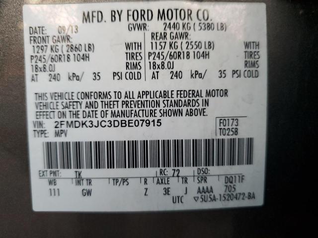 Photo 14 from auction – 2013 FORD EDGE SEL with VIN 2FMDK3JC3DBE07915