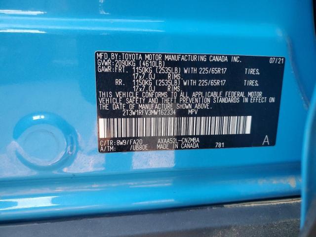 Photo 14 from auction – 2021 TOYOTA RAV 4 with VIN 2T3W1RFV3MW162334