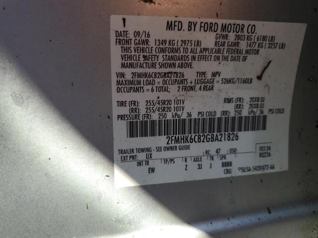 Photo 14 from auction – 2016 FORD FLEX SEL with VIN 2FMHK6C82GBA21826