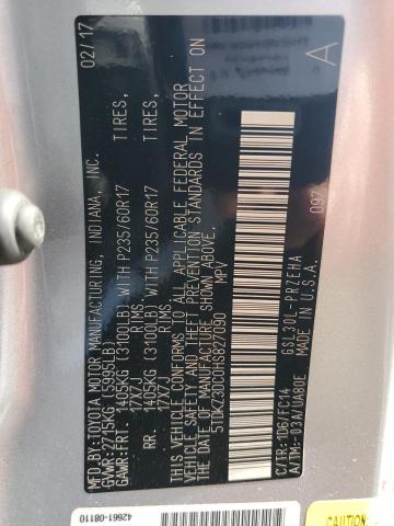 Photo 14 from auction – 2017 TOYOTA SIENNA LE with VIN 5TDKZ3DC0HS827090