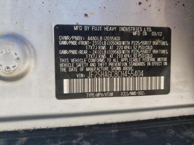 Photo 14 from auction – 2012 SUBARU FORESTER T with VIN JF2SHAGC8CH455404