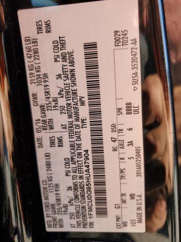 Photo 14 from auction – 2017 FORD ESCAPE SE with VIN 1FMCU0G95HUA47904