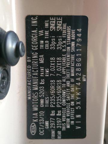 Photo 14 from auction – 2011 KIA SORENTO BA with VIN 5XYKT4A28BG117944