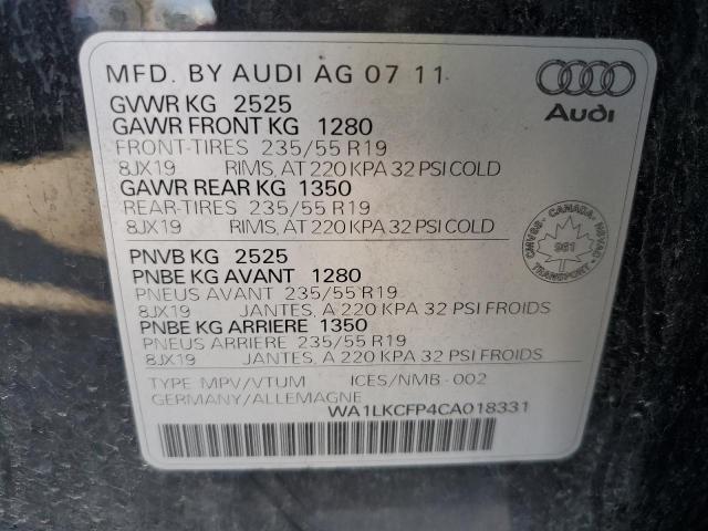 Photo 14 from auction – 2012 AUDI Q5 PREMIUM with VIN WA1LKCFP4CA018331