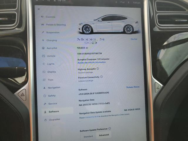 Photo 9 from auction – 2016 TESLA MODEL S with VIN 5YJSA1E27GF160734