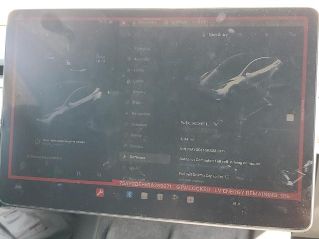 Photo 9 from auction – 2024 TESLA MODEL Y with VIN 7SAYGDEF5RA289071
