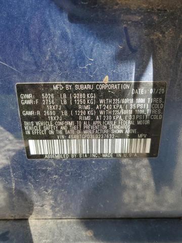 Photo 14 from auction – 2020 SUBARU OUTBACK TO with VIN 4S4BTGPD3L3237632