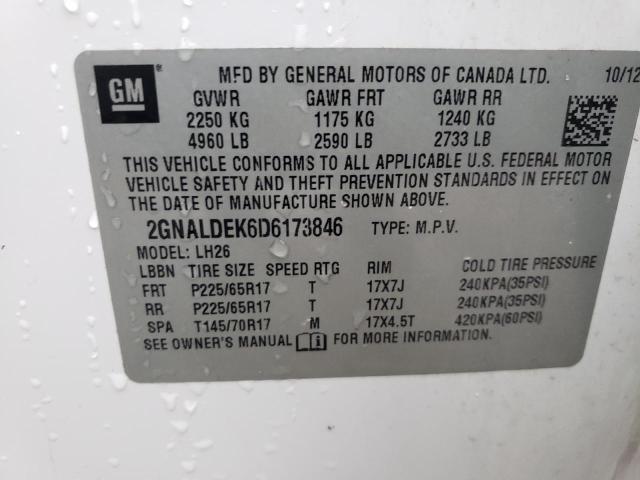 Photo 14 from auction – 2013 CHEVROLET EQUINOX LT with VIN 2GNALDEK6D6173846