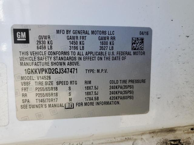 Photo 14 from auction – 2016 GMC ACADIA SLE with VIN 1GKKVPKD2GJ347471