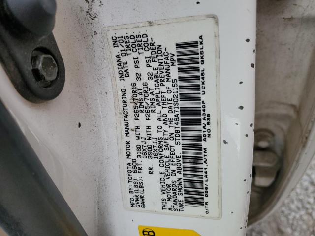 Photo 14 from auction – 2001 TOYOTA SEQUOIA LI with VIN 5TDBT48A71S021155