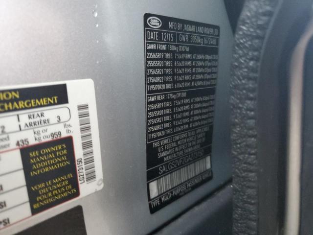 Photo 14 from auction – 2016 LAND ROVER RANGE ROVE with VIN SALGS2VF2GA273150