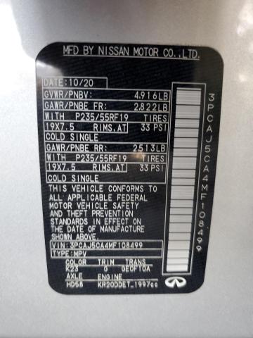 Photo 14 from auction – 2021 INFINITI QX50 ESSEN with VIN 3PCAJ5CA4MF108499