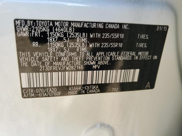 Photo 14 from auction – 2015 TOYOTA RAV4 LIMIT with VIN 2T3DFREV3FW282146
