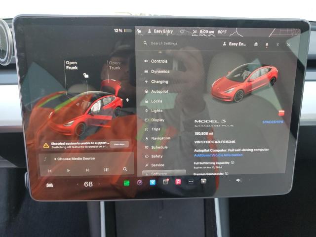 Photo 9 from auction – 2020 TESLA MODEL 3 with VIN 5YJ3E1EA3LF615346