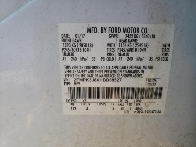 Photo 14 from auction – 2017 FORD EDGE SEL with VIN 2FMPK3J8XHBB58527